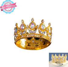 Torta Dekor KRUNA MISS 8 cm - Metal - Zlato Duga